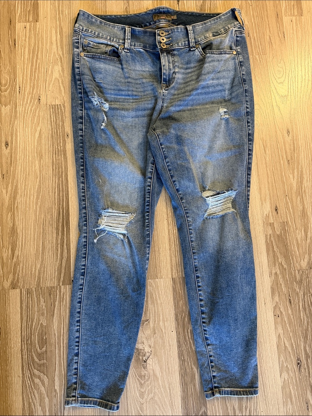Torrid Jeggings Size 16 Women's Distressed Blue Jeans - Classic Ripped Denim